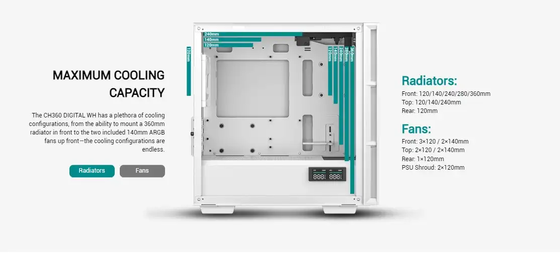 Deepcool CH360 Digital WH